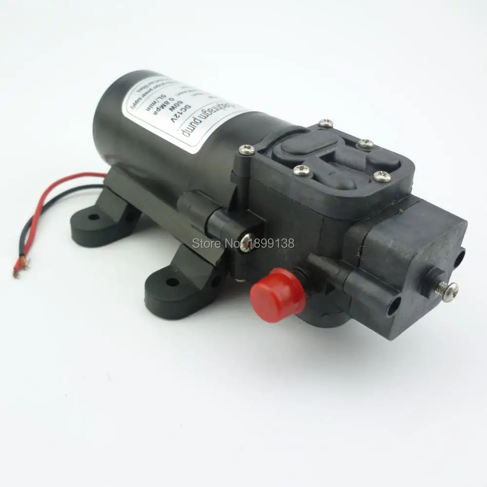 12v 24v mini water pump high pressure self priming diaphragm pump 60w 5L/min return valve and automatic pressure switch type