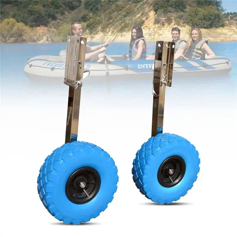 Newest Stainless Steel Boat Transom Launching Wheel For Inflatable Boats Kayak Dinghy Yacht Raft Trolley Kayak Accessories