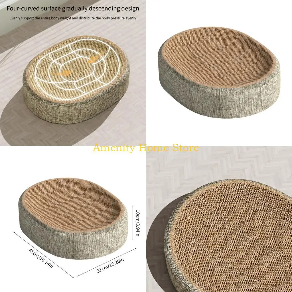 

F26C Эргономичная овальная кровать-когтеточка из сизаля для кошек для повышения комфорта сна и отдыха