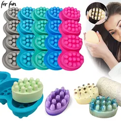 For Fun 4 Cavity Silicone Soap Mold for Spa Massage Therapy Bar Soap Making Tool DIY Oval Homemade Soap Mould Plaster Resin Mold