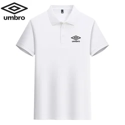 Мужская вышитая рубашка-поло Umbro, дышащая, деловая, повседневная, высокого качества, летняя, Лидер продаж, новая модель