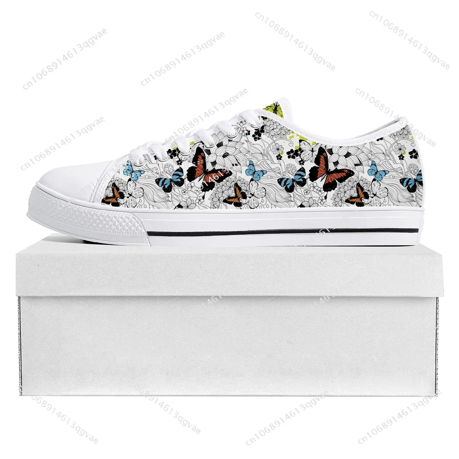 Butterfly Prints Low Top High Quality Sneakers Mens Womens Teenager Tailor-made Shoe Canvas Sneaker Casual Couple Shoes White