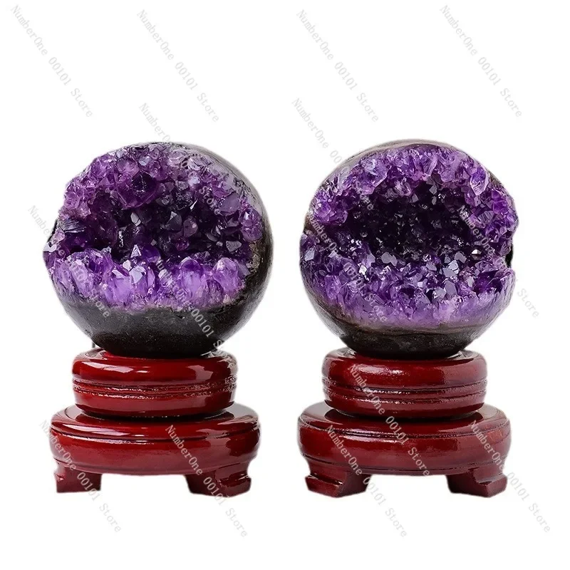 Natural Amethyst Cluster Open Smile, Crystal Cave Treasure Basin, Money Bag Home Office Ornament