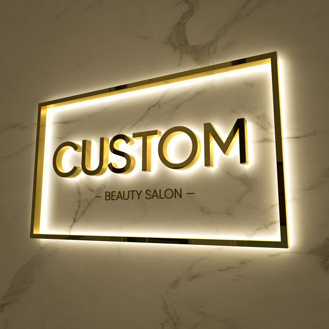 Custom 3D Backlit Sign Custom Outdoor Logo Light Sign 3D Brushed Metal 3D Company Sign Business Logo Sign For Office Led Signage