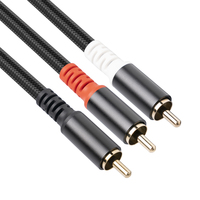 1/2/3/5M Subwoofer Y Cable with Gold-Plated Plugs RCA To 2RCA Y Splitter Cable Auxiliary Audio Cord for TV Amplifier DVD Player