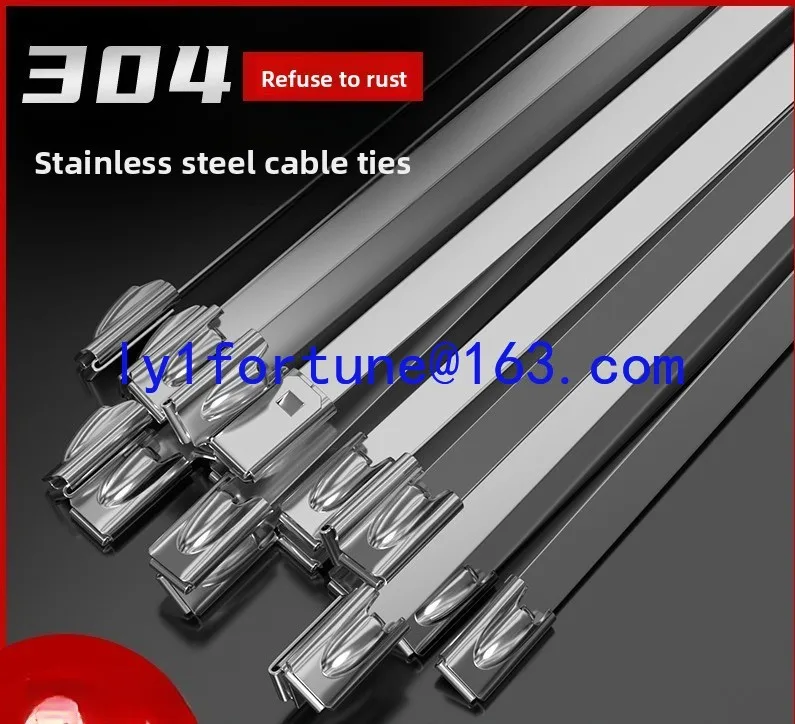 304 stainless steel cable tie self-locking 7.9MM metal high temperature resistant binding tape wire bridge tensioner