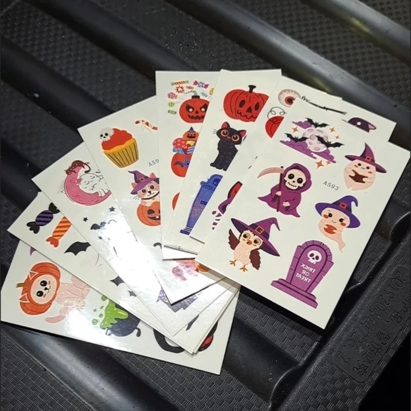 Halloween Tattoo Stickers Creative Interesting Funny Ghost Pumpkin Waterproof Stickers Halloween Party Decorations Stickers Gift