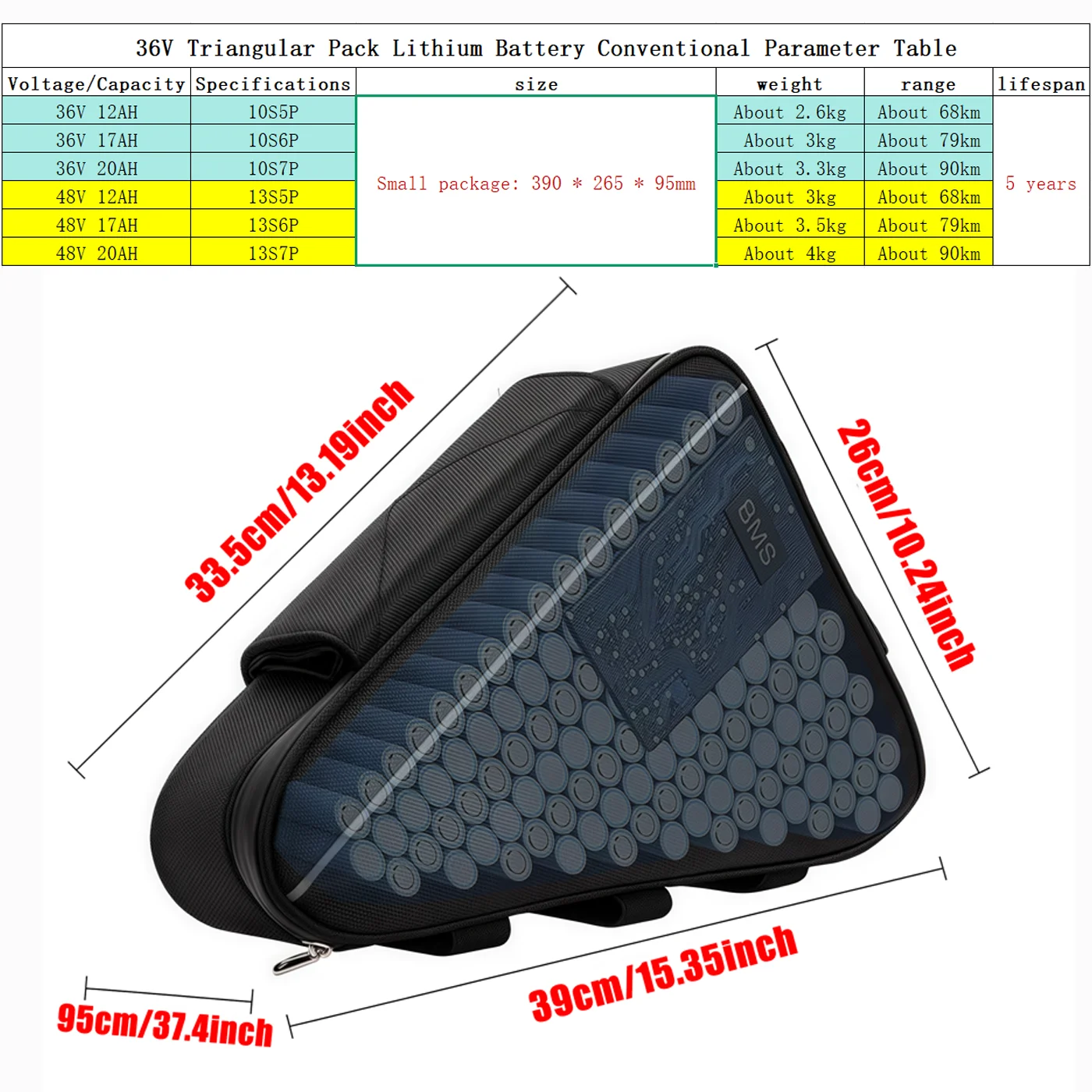 جديد 36 فولت 48 فولت حزمة عالية الجودة 250 واط-3000 واط 12AH 20AH 18650 مثلث سعة كبيرة 1500 واط فائقة القوة 18650 بطاريات + شاحن