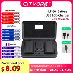 LP E6 LP-E6 LP-E6N lp e6 Battery + LED Dual Charger Case For Canon EOS 5DS R 5D Mark II III IV 5D 6D 7D 70D 80D R5 R6 XC10 XC15