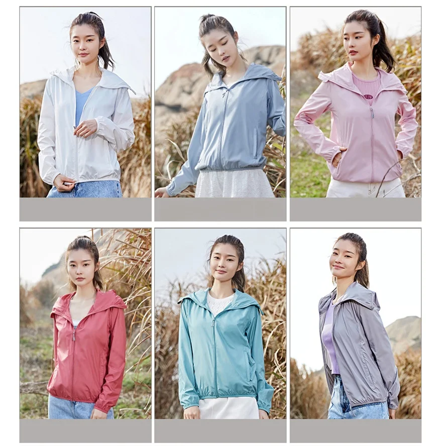 

Women's Summer 2025 New Loose Long Sve UV Protection Clothes Breathable Transparent Polyester Fiber Spring Pure Color