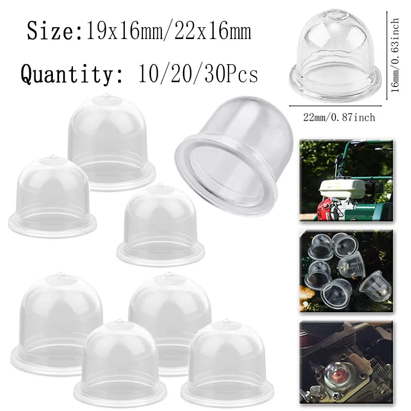 10/20/30Pcs Brush Cutter Accessories Carburetor Parts Transparents Fuel Bubble 19mm 20mm Useds for Fuel Extraction