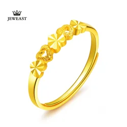 24k Gold Ring Female Heart Simple Exquisite Women Gift Party Trendy Fine Jewelry Wedding Rings Bands 2025 Engagement Classic