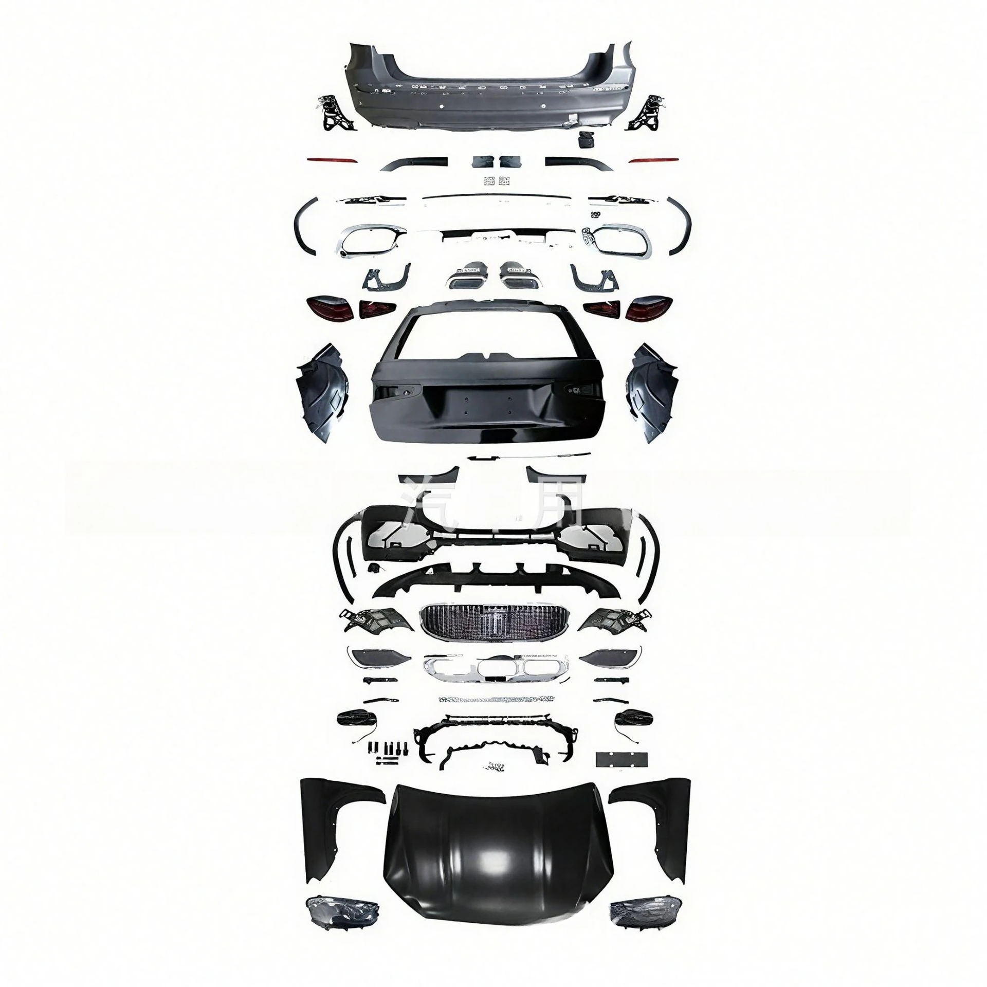 Car Body Kit for Mercedes GL Class X166, Bumper FOR GLS Maybach Style X167, ABS Plastic, Unpainted, Easy Installation