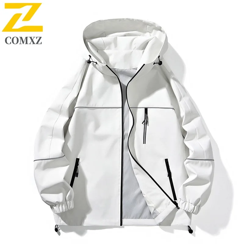

COMXZ 2025 Мужская куртка, осенняя уличная ветрозащитная куртка для рыбалки нахлыстом, охоты, пешего туризма, путешествий, винтажная рабочая одежда, легкая верхняя одежда