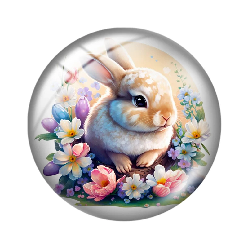 Round Photo Glass Cabochon, parte traseira plana, Making Findings, flor, animais, pequeno elefante, papagaio, Panda, sapo, 12mm, 18mm, 20mm, 25mm