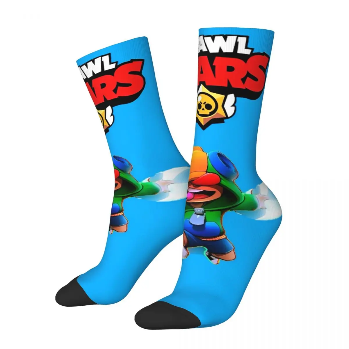 Cartoon Brawling-Heros Socks Autumn Video Game Stockings Elegant Men Soft Breathable Socks Design Skateboard Non-Slip Socks