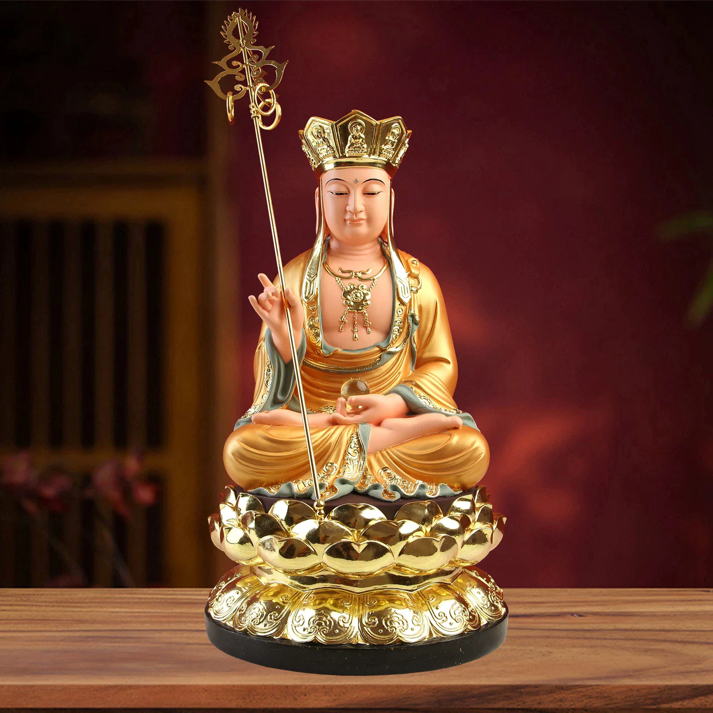 Home Altar Buddha Statue Set, Shakyamuni Amitabha Medicine Buddha Figurines, Guanyin Ksitigarbha Maitreya Temple Decor, Spiritua