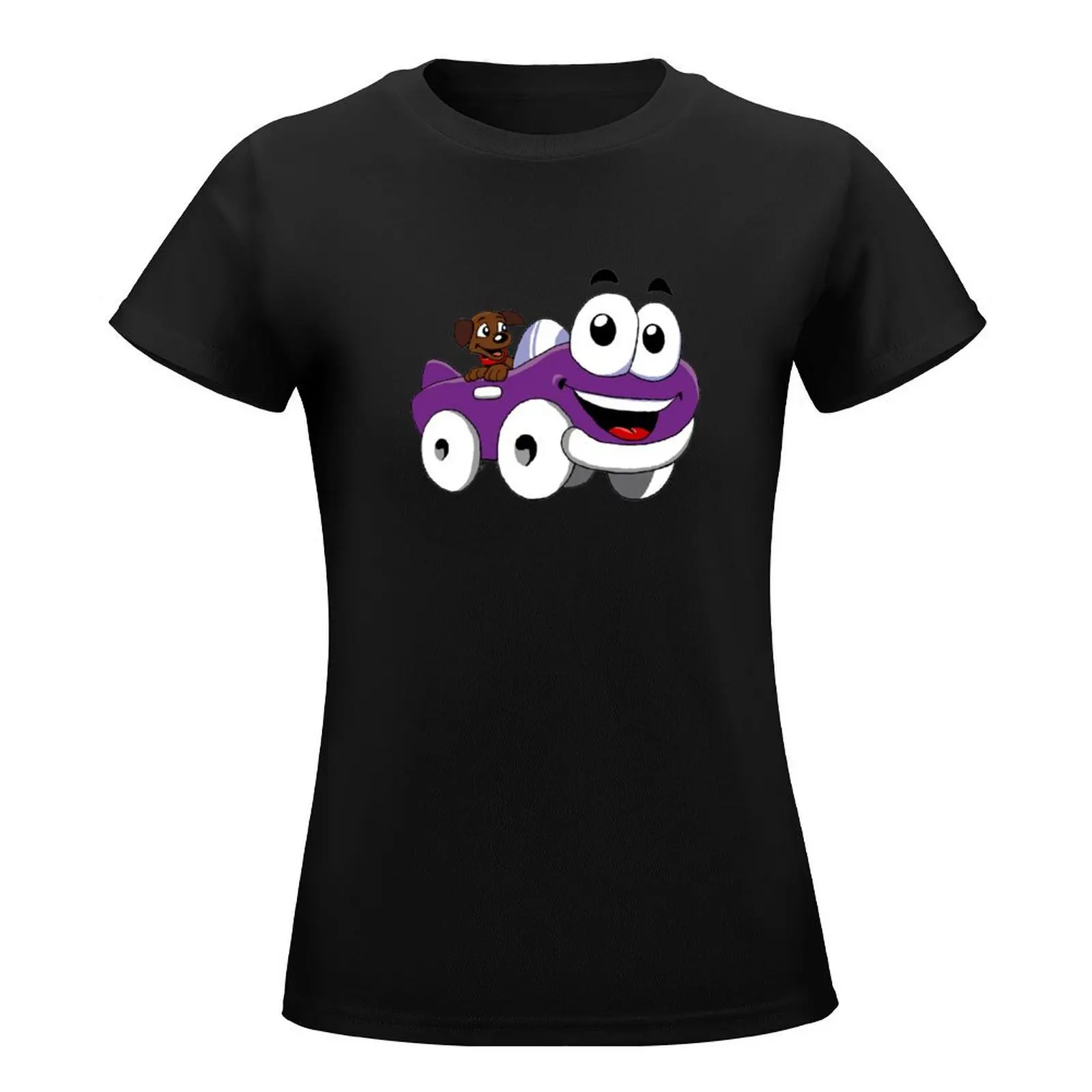 T-shirt de carro para mulher Putt putt, roupa kawaii, top, gráfico, com jogo de entretenimento, tamanho grande