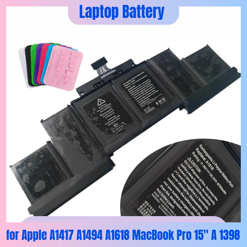 

Аккумулятор для ноутбука 11,36 В, 8755 мАч, подходит для Apple A1417 A1494 A1618 MacBook Pro 15 дюймов A 1398