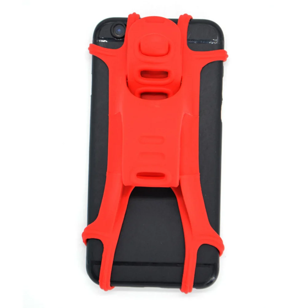 

Silicone Mobile Phone Stand Red Mountain Bike Navigation Strap Flexible Holder Adjustable Clamp Anti-Slip Silicone Holder