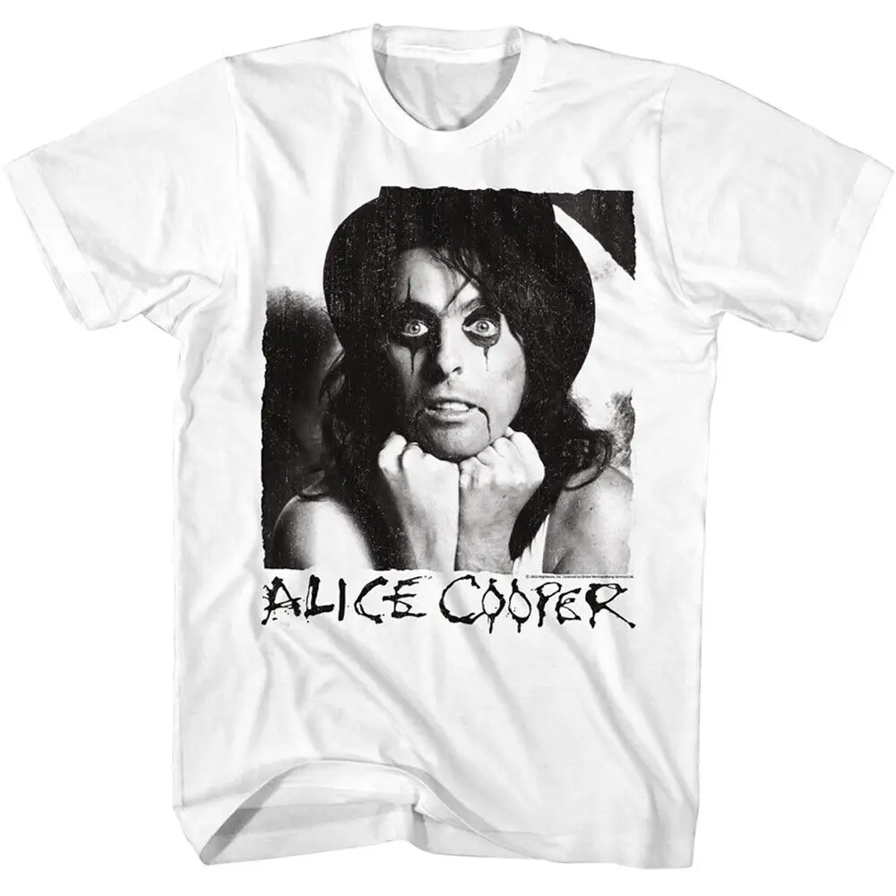 Alice Cooper T-Shirt Photograph Official Heavy  Music New Mens White Merch