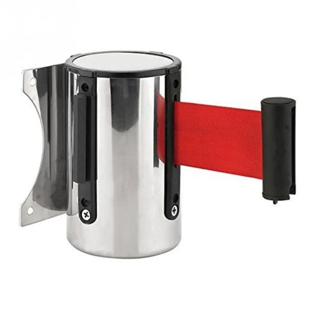 Imagem -03 - Conjunto de Fita Retrátil Inoxidável Stanchion Fila Barreira Montagem na Parede Controle Multidão Retrátil Loja 2m Metros Fita Ferramenta Varejo 1
