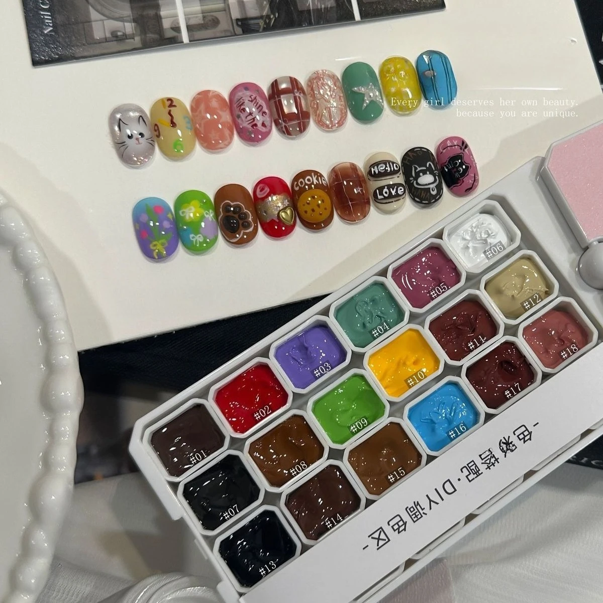 

Гель-лак HEMA TPO Free Pat Painting Gel Palette, 18 цветов, розовый нюд, для ногтей, УФ/LED, снимаемый, для дизайна ногтей, DIY маникюр