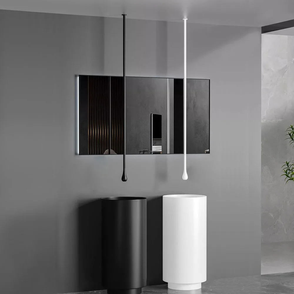 

Becola Water Drop Faucet Ceiling Full Copper Ceiling In/Out Wall Concealed Ceiling Faucet Creative Art Suspension Rod Sensing