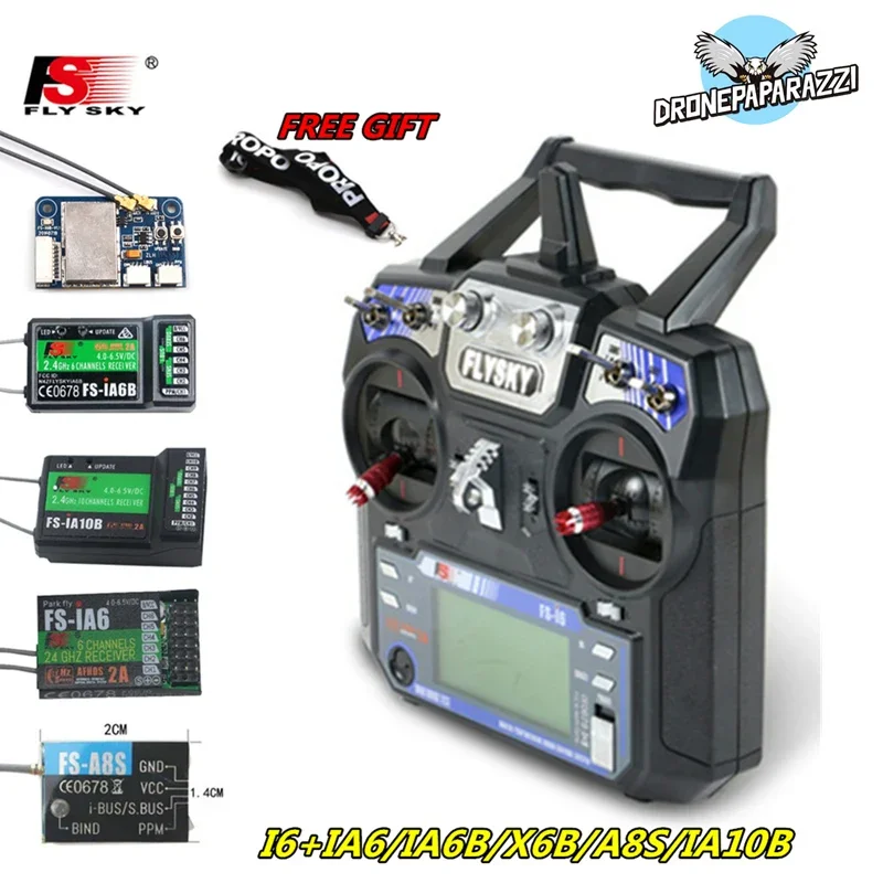 FLYSKY FS-I6 I6 2.4G 6CH AFHDS 2A Radio Transmitter with FS-IA6 IA6B A8S X6B Receiver