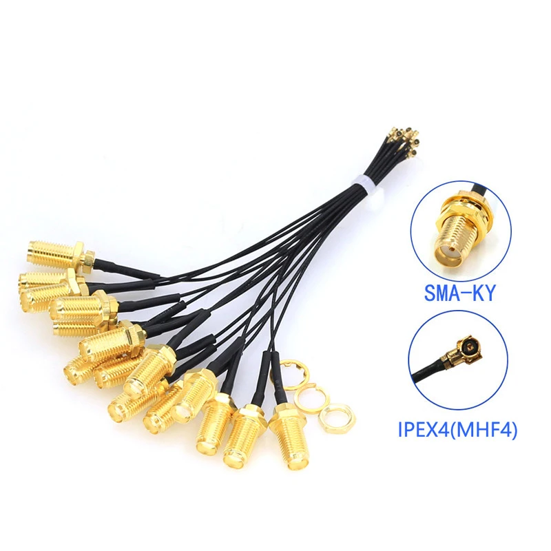 5 szt. Kabel połączeniowy SMA żeński do IPEX4 IPX4 MHF4 do SMA żeński RF0.81 antena RG0.81MM zespół kabla RP-SMA-K