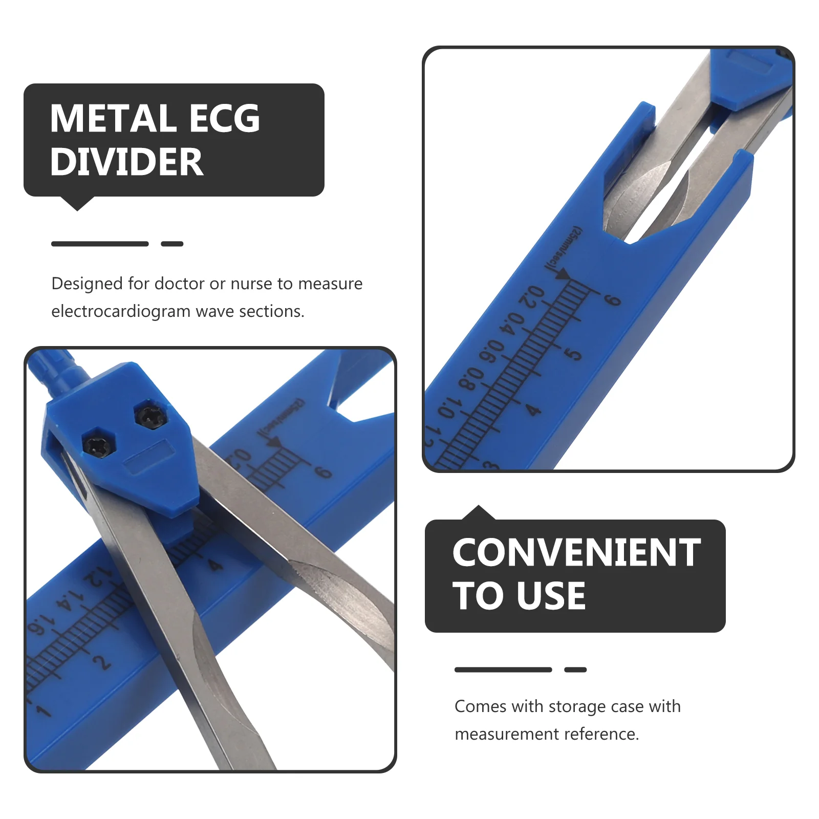 Care Calipers with Ruler Electrocardiograph Measuring Electrocardiogram Divider