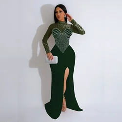 Africa Clothing African Party Evening Dresses for Women Spring Autumn African Long Sleeve O-neck Polyester Maxi Bodycon Dress