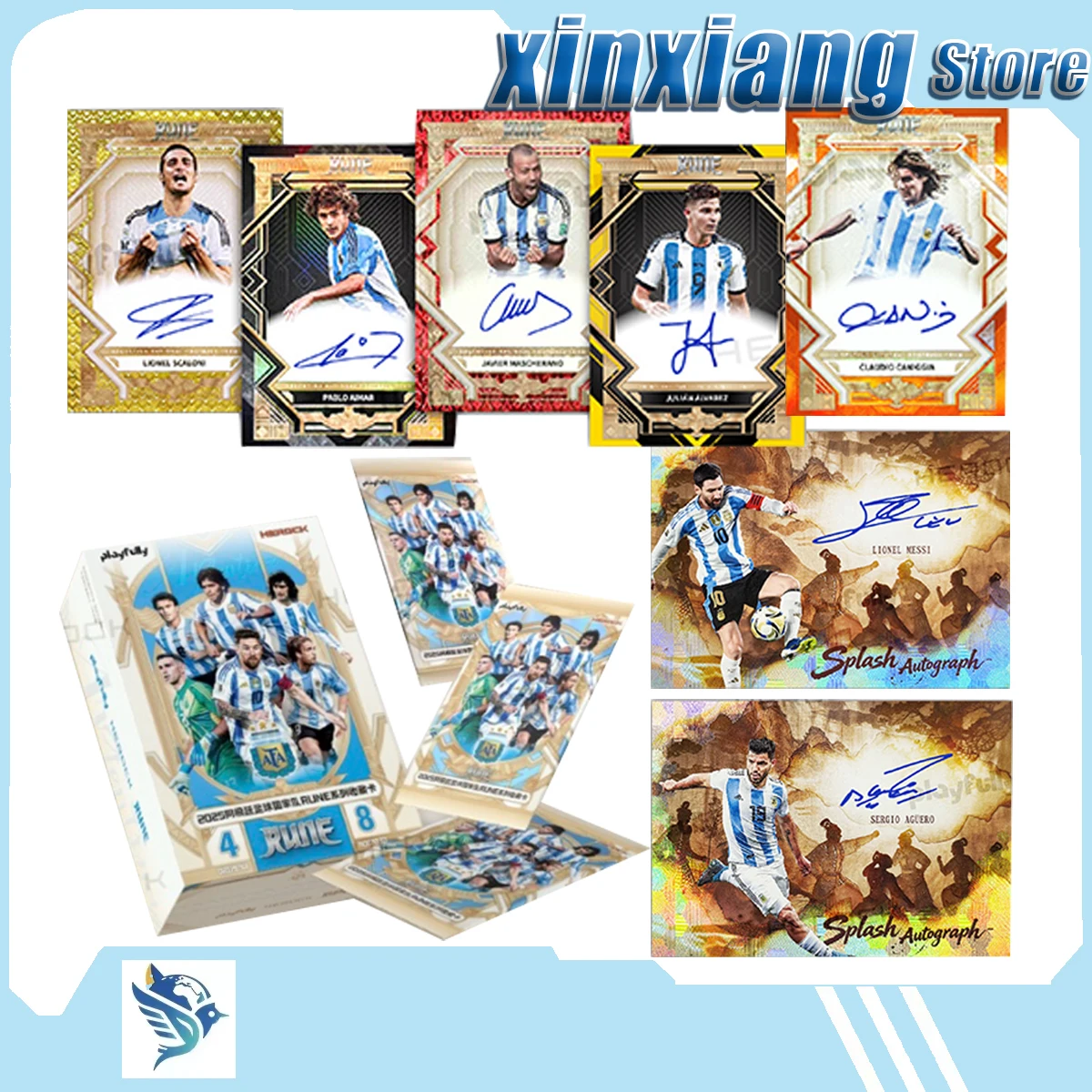 Cartes à collectionner authentiques de l'équipe nationale de football d'Argentine 2025, collection RUNE, carte autographiée Messi, cadeau surprise pour les fans