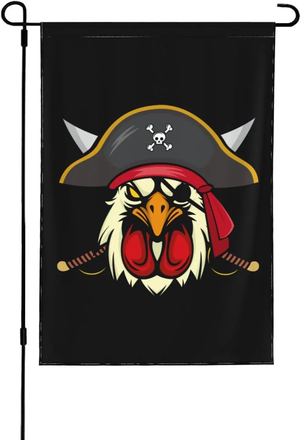 Chicken Pirate Garden Flag 12 X18 Inches Outdoor Floral Mini Yard Flag House Flags Double-Sided Farmhouse Sign For Home Gard uui