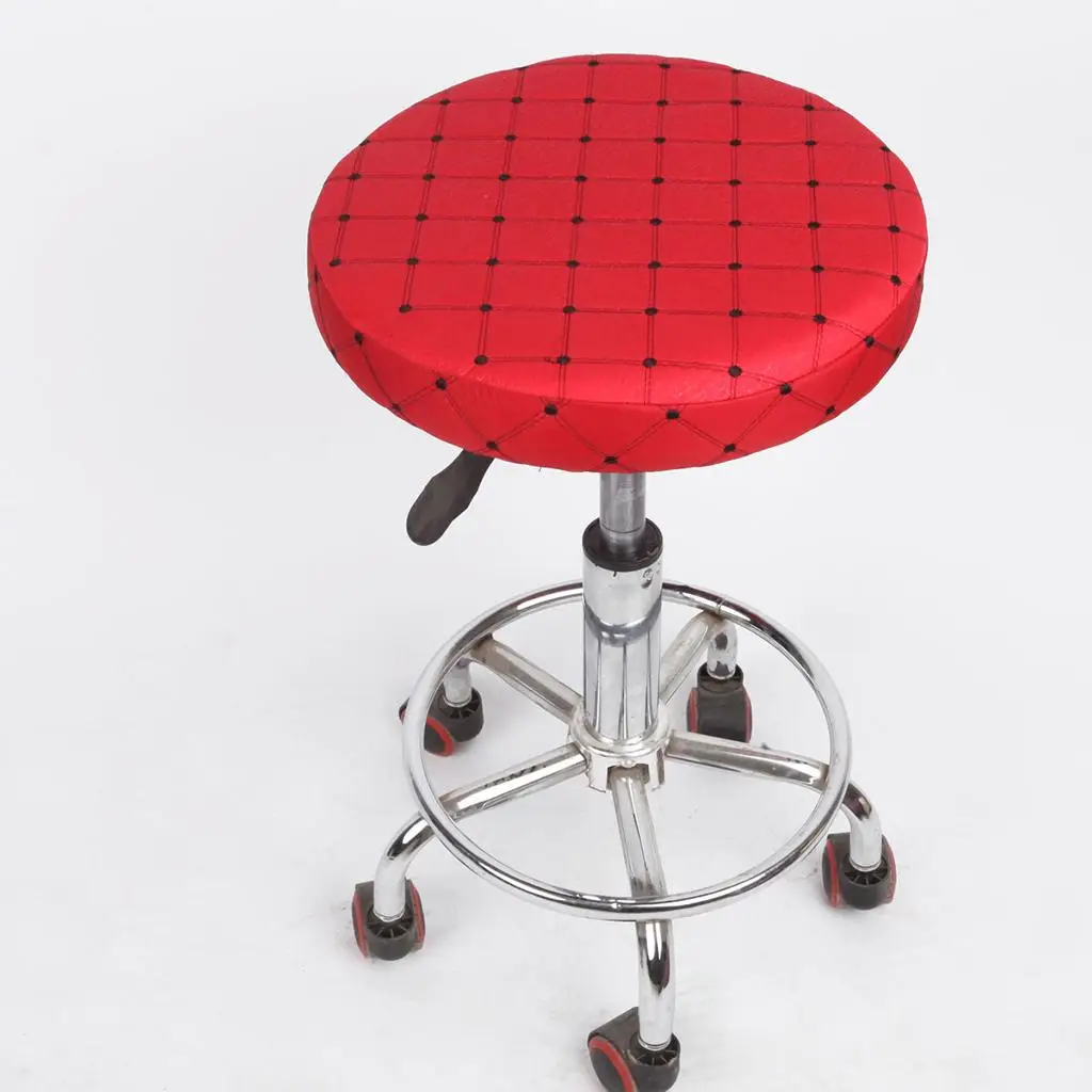 Bar Stool Cover Artificial Silk Seat Protector Round Chair Slipcover for Kitchen Island or Bar