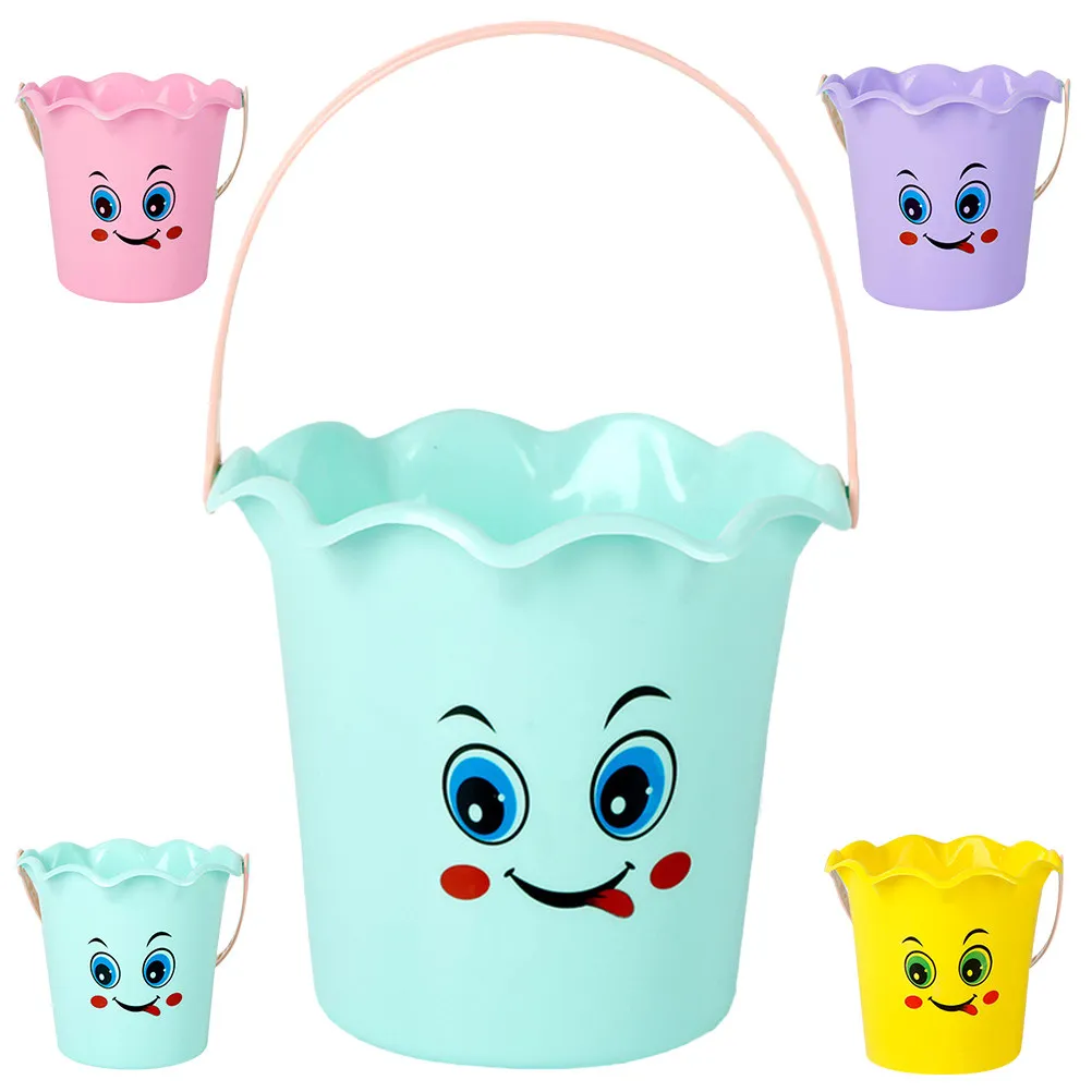 5Pcs Plastic Small Beach Buckets Lightweight Water Sand Pails Multiuse Outdoor Play Sand Digging Buckets Portable Summer Bucket