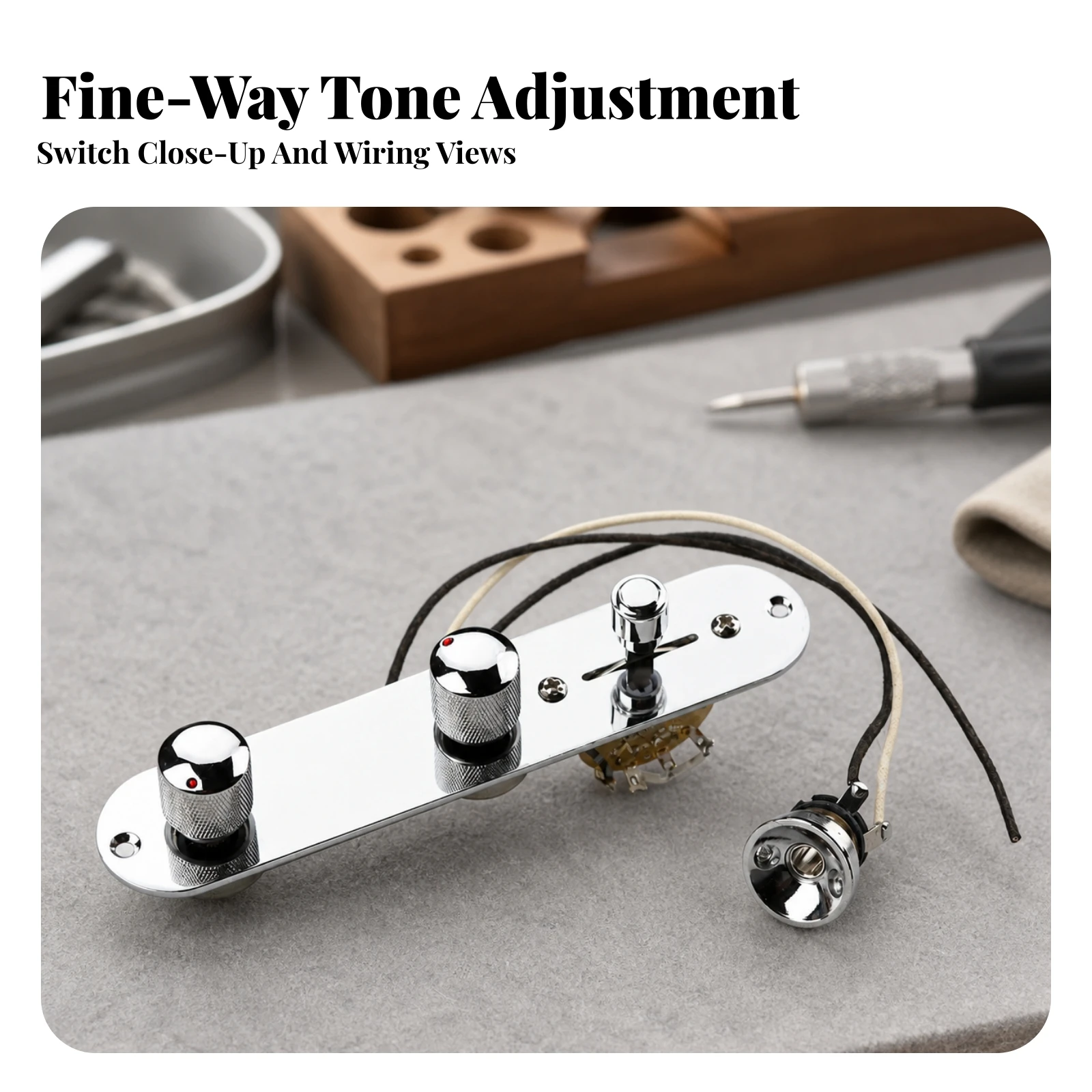 Guitar Control Plate Assembly Complete Control Plate with Output Jack Hardware Metal Low-Profile for Guitarists