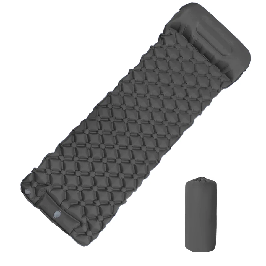 190*60cm Outdoor Camping Inflatable Mattress Sleeping Pad With Pillows Ultralight Air Mat Built In Inflator Pump Hiking RV