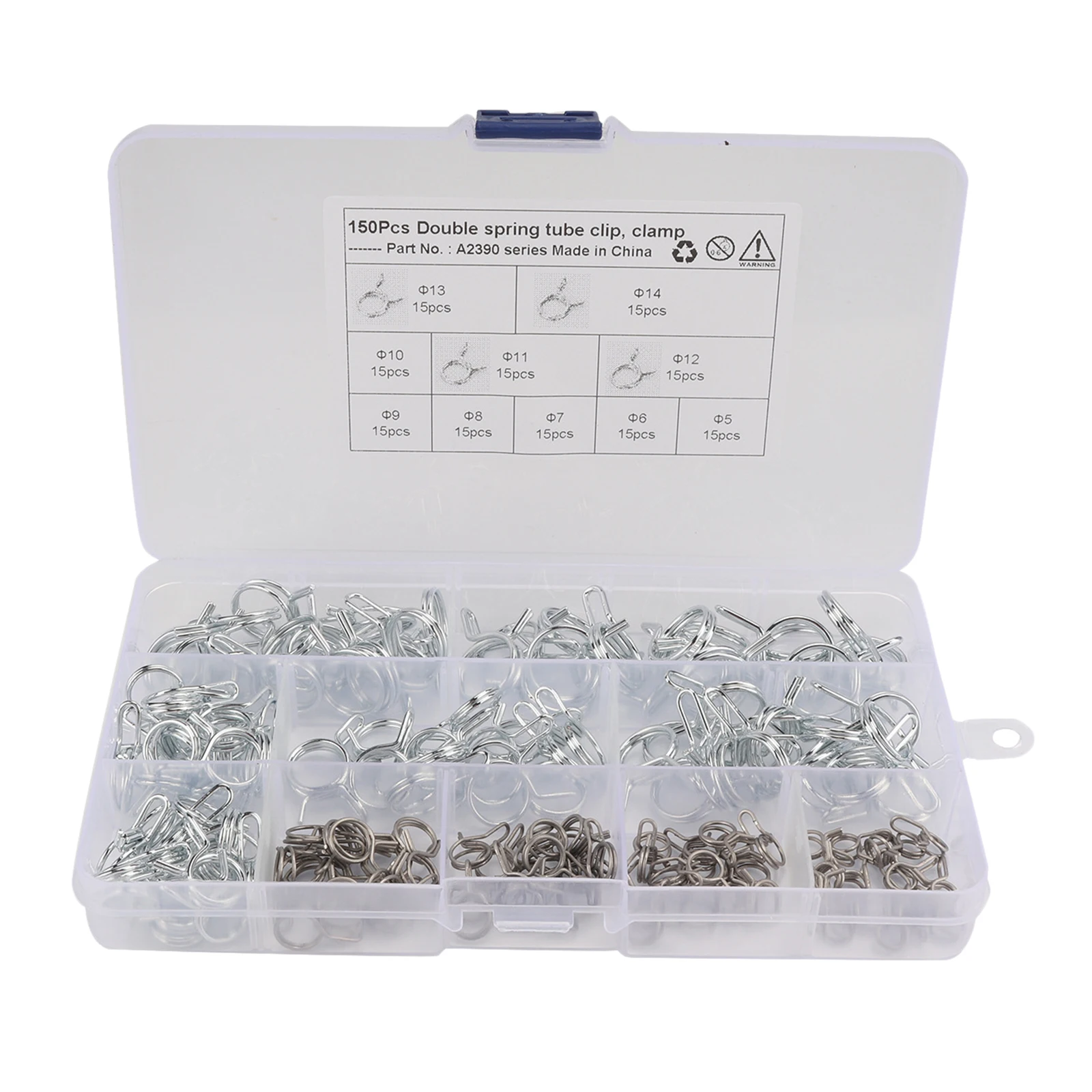 150 قطعة أنابيب المياه المطلية بالزنك أنابيب الهواء مشابك زنبركية المشابك مجموعة متنوعة مقاومة للتآكل والصدأ