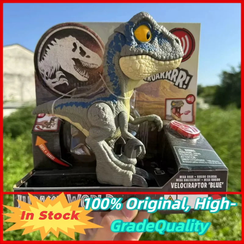 Mattel Jurassic World Interactive Q-version Cute Pet Velociraptor Blue Sound Effect Modelo de dinosaurio juguete móvil para niños HVB44