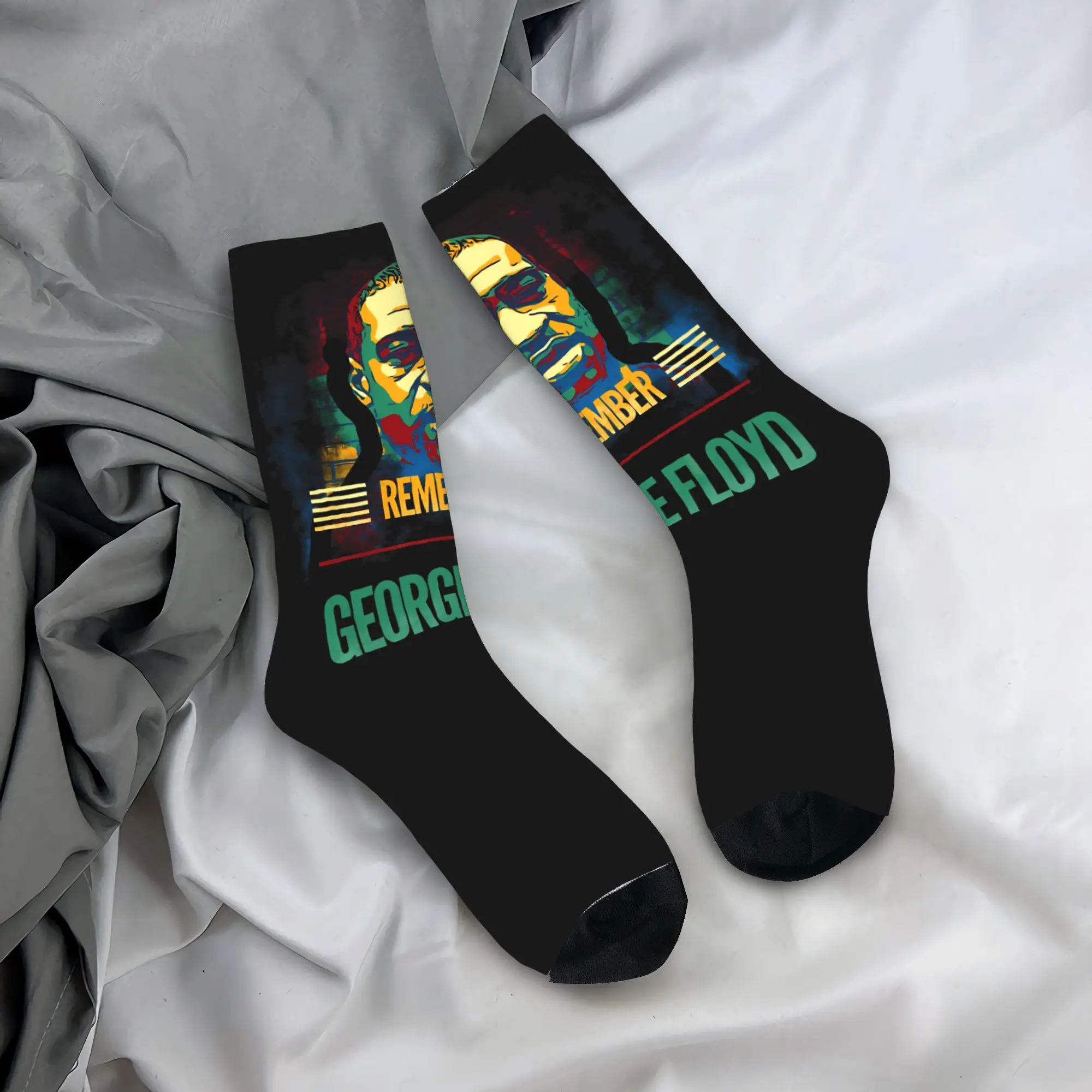 Calcetines Unisex para hombre, medias de recuerdo de George Floyd, calcetines cómodos antisudor, calcetines deportivos para correr con gráfico moderno de invierno