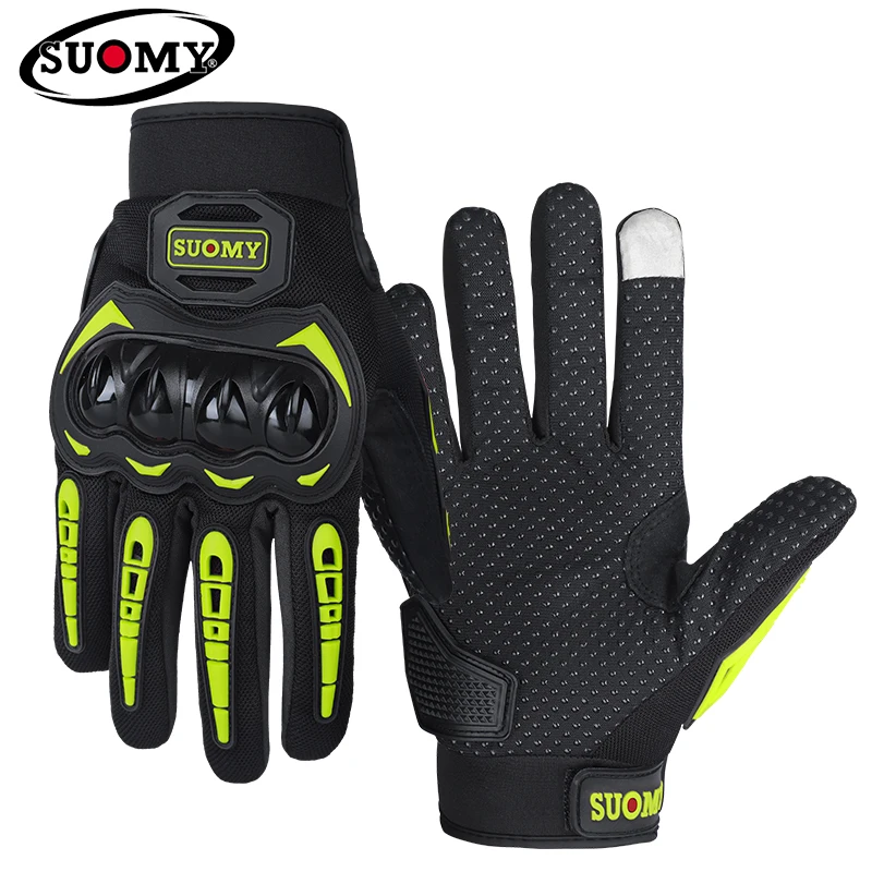 Suomy Series Full Finger Motorcycle Gloves Summer Breathable Mesh Moto Bike Cycling Men Women Touch Screen Motocross Guantes