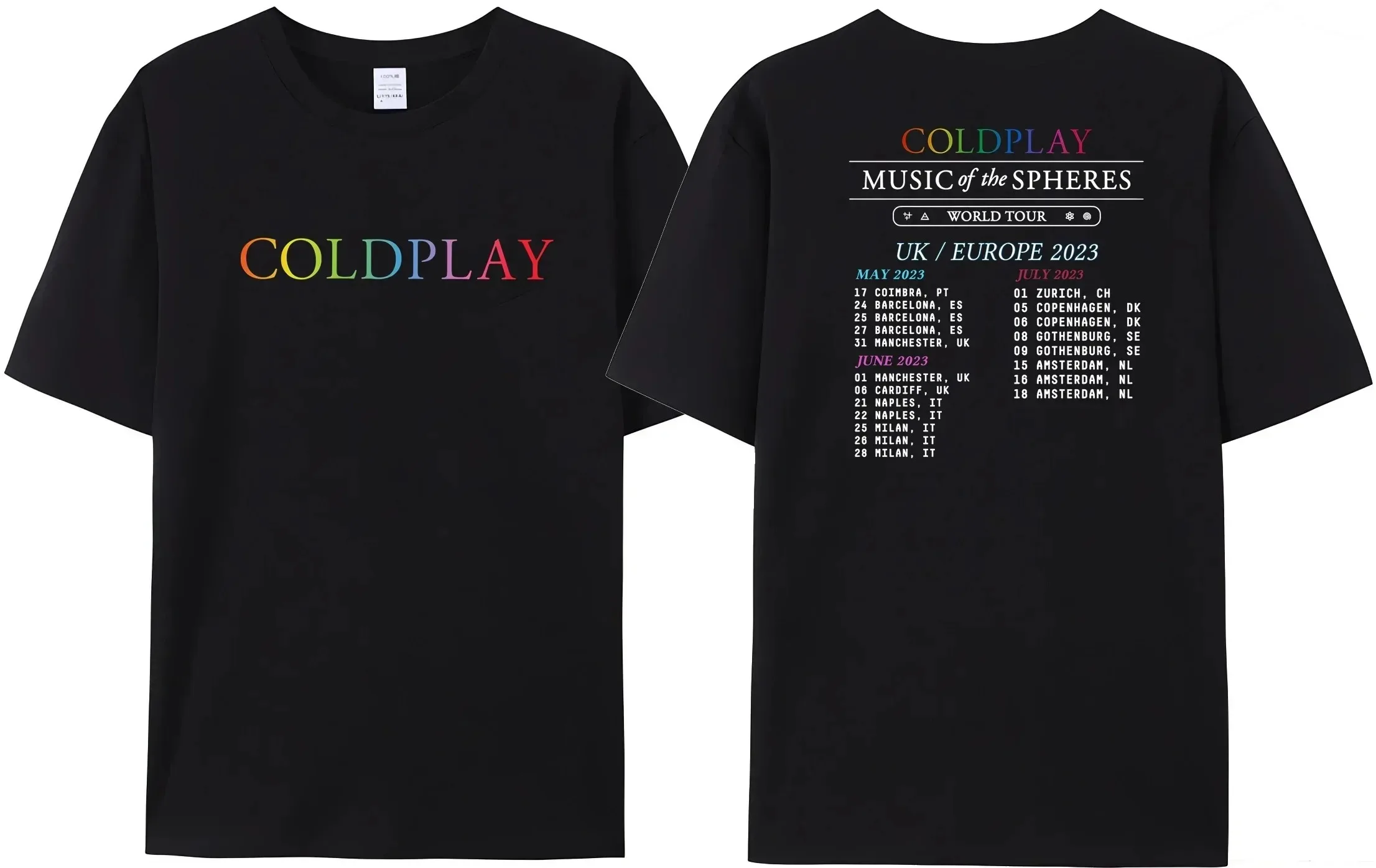 Hot Fashion 2026 Famous Cold Play Band Printed Cotton T-shirt Men's Summer Casual Top Short Sleeve Classic Male Women Tee