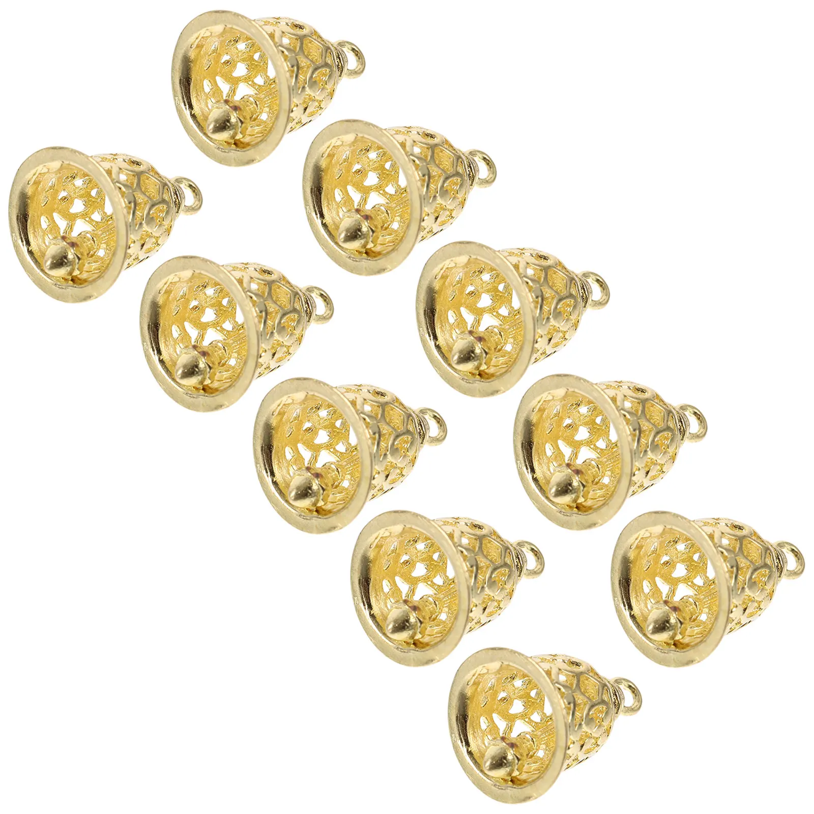 Colgante de campana de latón, decoración artesanal para el hogar, jardín, puerta del templo, accesorios de vacaciones, trineo de Zinc y cobre dorado, hueco para boda