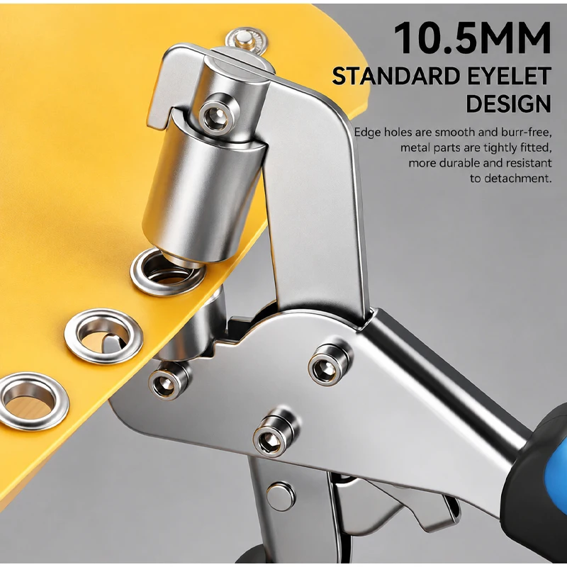 6mm /10.5mm Eyelet Pliers Kit Tools Portable Hand Press Metal Grommet Hole Punch Plier for Leather Canvas Clothing DIY Tarp Ring