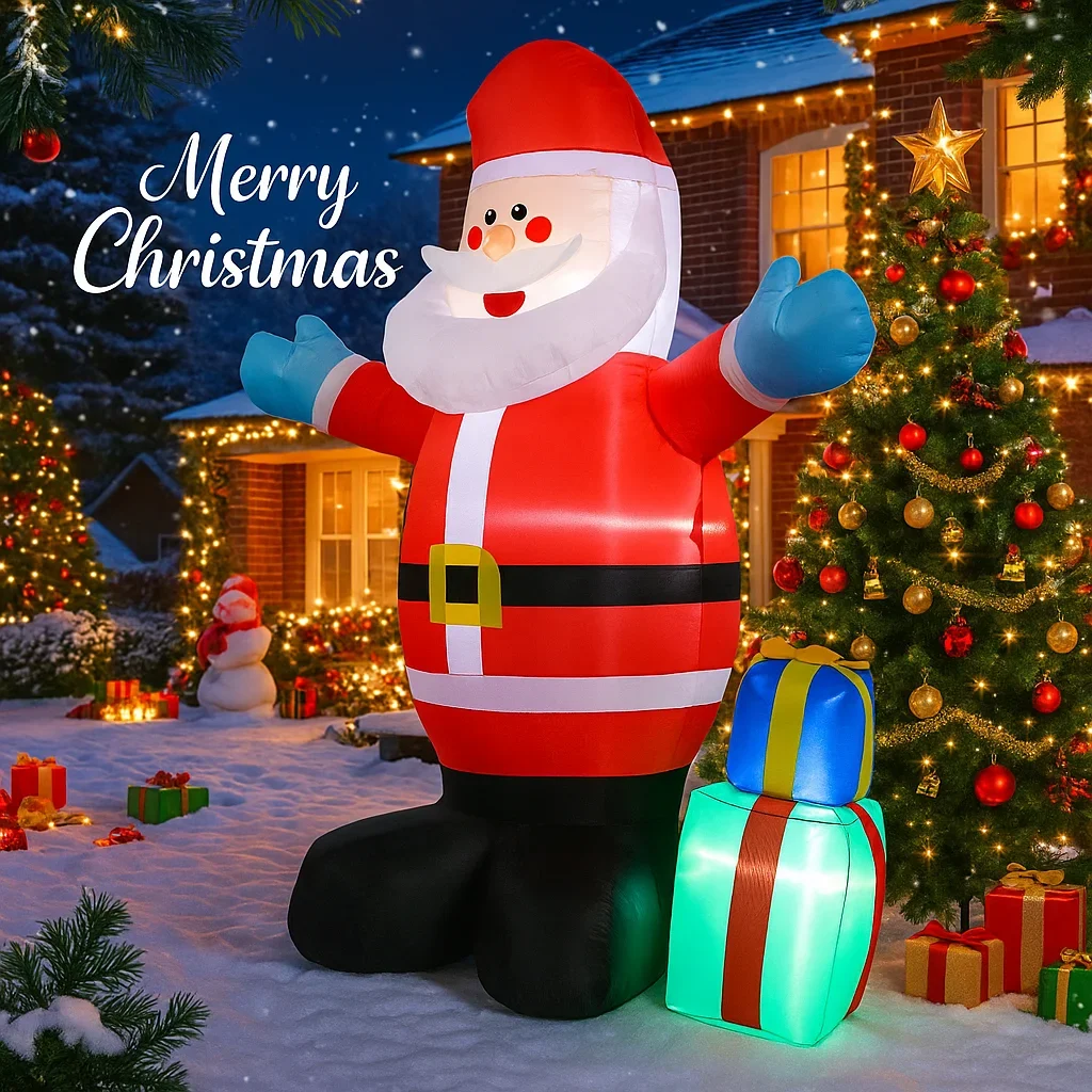 

4.9FT Giant Santa Claus Holiday Lighting LED Inflatable Xmas Yard Christmas Decor Ornament Festive Toy Gift Christmas Supplies
