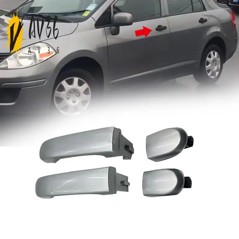 

AV36-1Pair Front Outside Outer Exterior Door Handle 80644-EL12A 82641-EL12A For Nissan Versa 2007-2012 Puller FL+FR