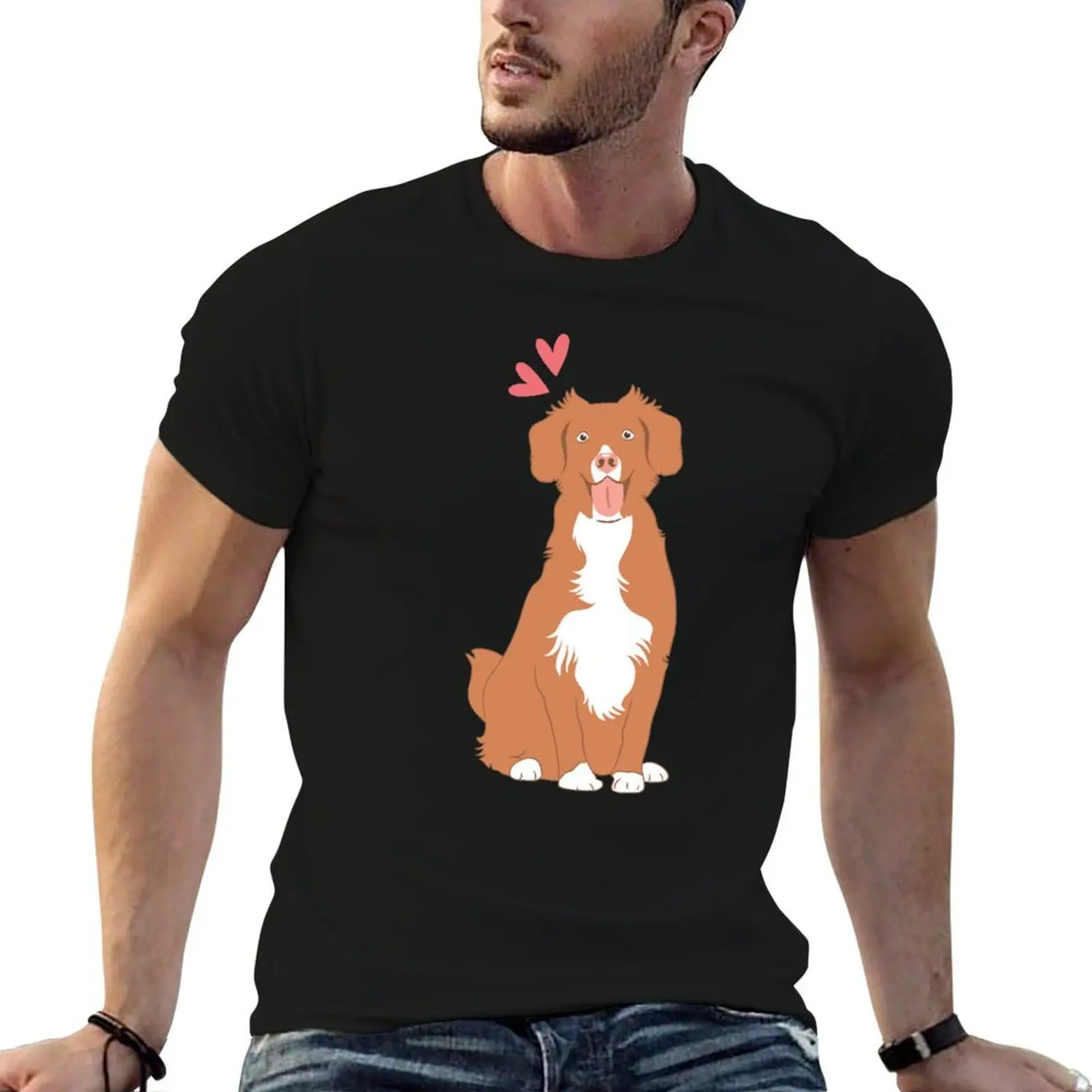 

Love Nova Scotia Duck Tolling Retriever Toller 2 T-Shirt man t shirts graphic man t shirts for men casual T-Shirt