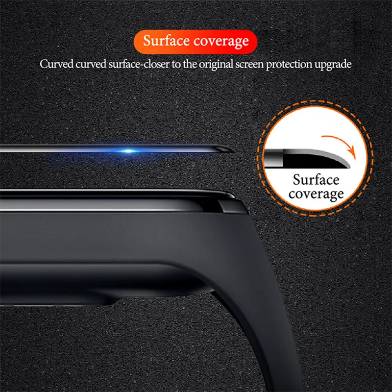 9D Tempered Glass Film For Xiaomi Mi Band 8 7 6 5 4 Screen Protector Miband Smart Watchband Protective Cover Case Strap Bracelet