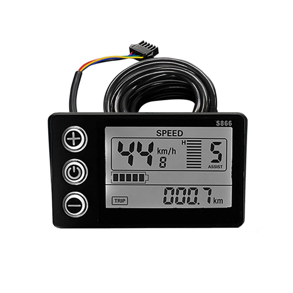 

Electric Bicycle Display 24V/36V/48V SM Connector LCD Display S866 Controller Panel Dashboard for Electric Bicycle Ebike